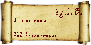 Áron Bence névjegykártya