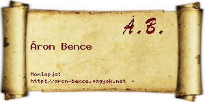 Áron Bence névjegykártya